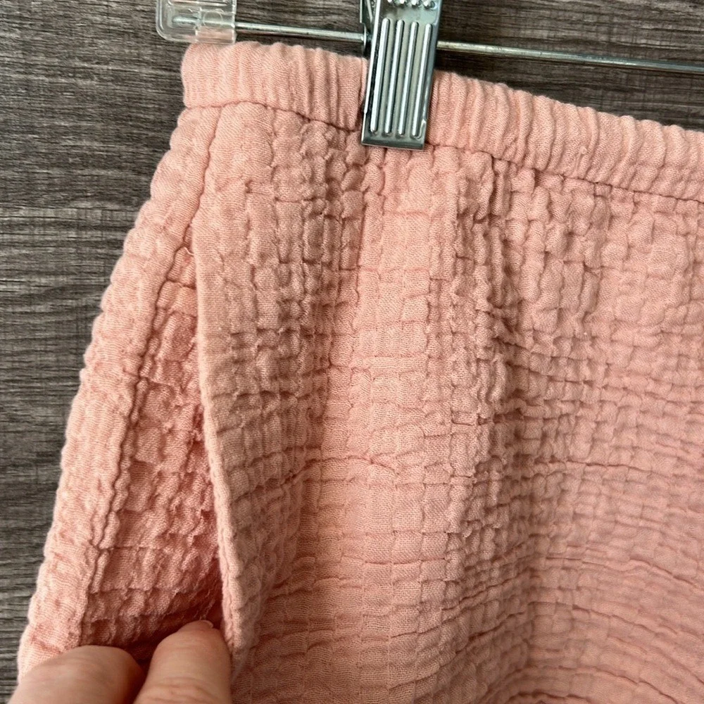 Zara Womens Gauze Shorts Drawstring Waist Casual Summer Loungewear Pink Beach‎ M